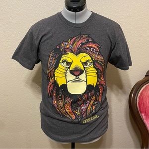 Disney The Lion King Gray Simba Mufasa Cotton T-Shirt Soft Graphic Tee Men’s Med